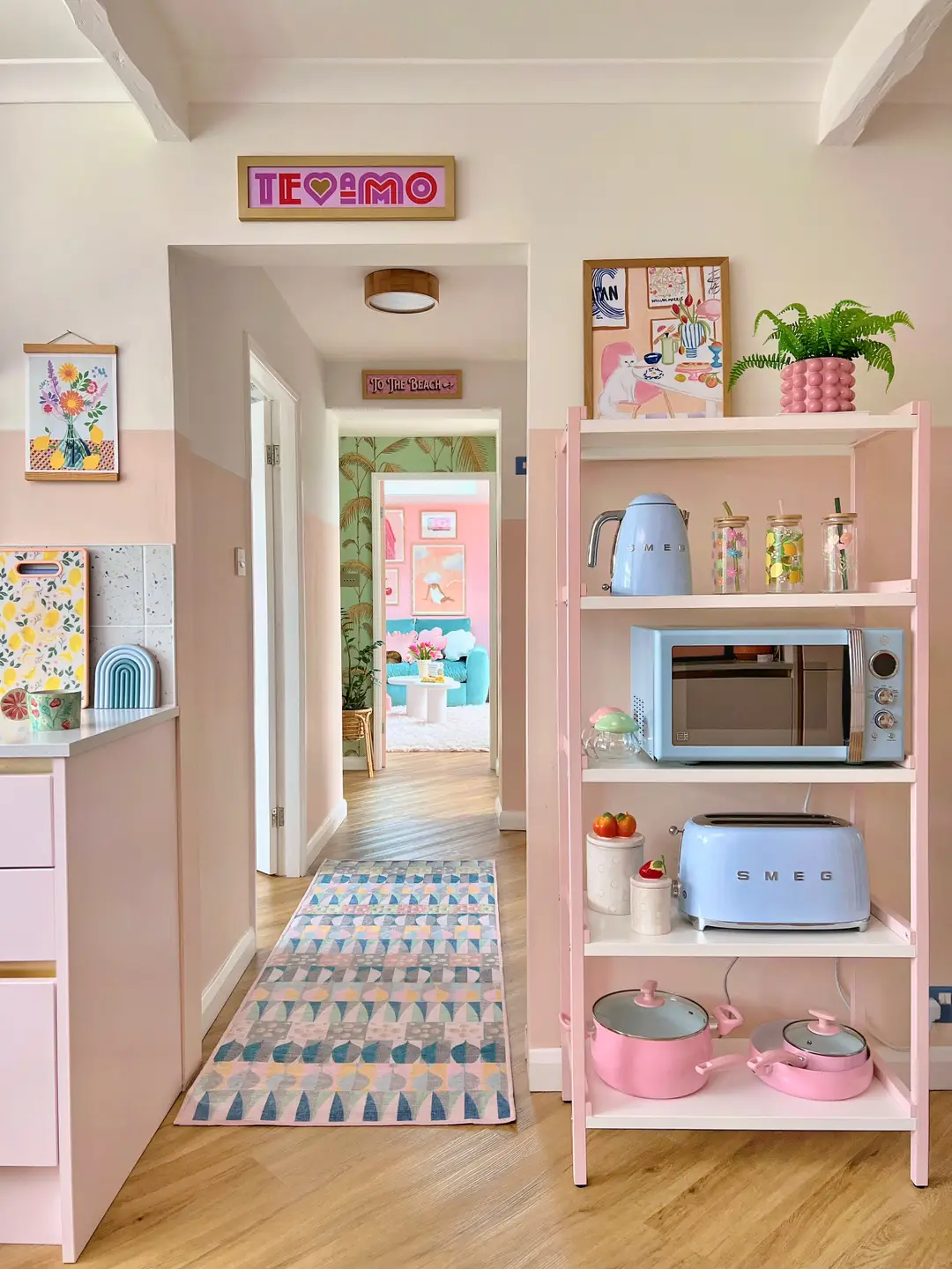 Fave view in the house first 👆🏽 and then a few new pics 💗 #housetour #kitchen #livingroom #interiordesign #pink #homeinspo