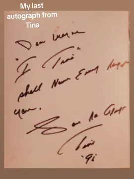 my last autograph from Tina #tinaturner