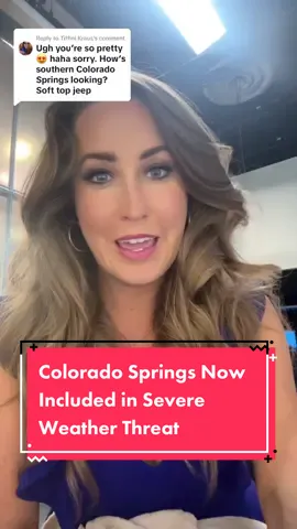 Replying to @Tiffini Kraus Colorado Springs now included in the “Slight” threat for severe storms today #colorado #coloradosprings #severeweather #thunderstorm #hail #severeweatheroutlook #meteorologist #forecast  