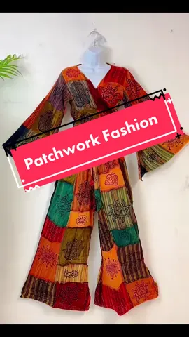 New Patchwork Sets are in !! 🦋Boho Bell Sleeve Tie Top with Patchwork Wide Leg Pants 🍄A perfect Boho Hippie vibes!!! #bohostyle #hippiestyle #patchworkset #hippiepants #bellsleeves #karmanepalcrafts #bohofashion 