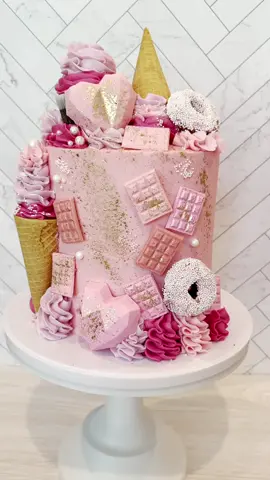 When you get a request for an “over-the-top pink & gold treat cake” this is what you get✨💕😍 piping tips: 2D, 1M, 852 & food color brand: colour mill 💘 #cake #cupcakes #cakereel #cakereels #food #Foodie #viral #cakemaking #cupcakedecorating #cupcaketiktok #baketok #caketok #cakemaker #homemade #reelsviral #satisfying #satisfyingvideo #pipingvideo #foodoftheday #fyp #cakelover #howto #tutorial #LearnOnTikTok 
