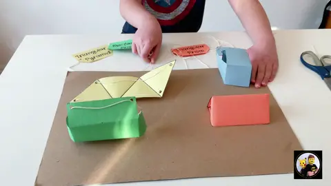 Creating Different Nets That Can Pull Up Into 3D Shapes! 🔺🟦 #math #shapes #foldupshapes #mathematics #geometry #fyp #foryou 