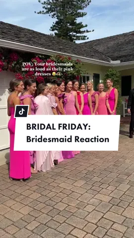 Youre going to want to mute this 🥹 #lovethem #weddingdressreveal #pinkbridesmaiddress #pinkbridesmaiddresses #pinkwedding #dressreveal #2023bride #Floridabride #Floridawedding #hotpink #bridesmaidreaction #newlywed 