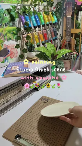 Vẽ tranh ghibli mãi hong bao giờ chán 🍃 🌷#paintingghibli #gouachepainting #TryItWithTikTok #ghiblimovie #cazoixanh #paintwithme #himigouache #ghibliscene #ghiblistudioart #painting #ghiblistudios #LearnOnTikTok 