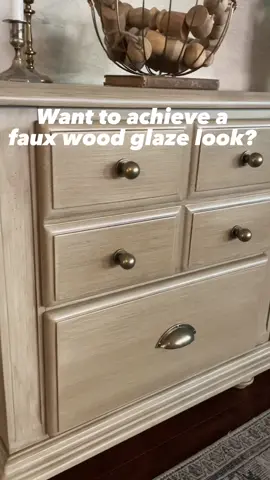Make anything look like wood with this hack 😍 #fauxwood #woodglaze #potterybarninspired #furnituremakeover #diyproject 