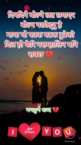 #दिनदिनै बोल्ने लत लगाएर बोल्न नछोड्नु है माया यो पटक पटक टुटेको  दिल हो फेरि नसम्हालिन पनि सक्छ 💔#मनछुनेशब्द #💔💔😪 