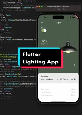 🌟 Take control of your lighting with Flutter! 🎛️💡 Experience the ultimate lighting control with this Flutter application. 📱✨ Easily adjust the brightness and intensity of your lamps with a simple swipe. 💡 . Check the full code in my profile. . . . . . . . . . . #flutter #android #programming #coding #flutterdeveloper #developer #flutterdev #programmer #ios #androiddeveloper #appdeveloper #kotlin #appdevelopment #dart #daysofcode #code #flutterapp #uidesign #ui #coder #iosdeveloper #softwaredeveloper #ui 