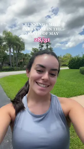 Running 1 mile every day in the month of May  🏃‍♀️ 28/31 ✔️  #miamiinfluencer #miamiinfluencers #miamiinfluencer #nanoinfluencer #dailypost #minivlog #fyp #contentcreator #runnersoftiktok #runningtok #runningworkout #cardio #cardioworkout #onemile #onemileaday #workouttok #onemilechallenge #workout 