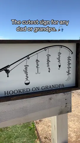 This one is for the dads and grandpas! 🎣 Follow me for more cute signs! 💙 #fathersdaygift #FathersDay #fathersdaysign #grandpa #dad #grandpagift #dadgifts #giftsfordad #homedecor #decor #woodsign #farmhousesign #handmade #art #cricut #cricutmade #fishing #fishingrod #grandkids #gift 