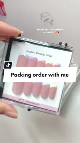 Let’s pack an order with me 💖#asmr #packingorders #packing #asmrsounds #pressons #pressonnailbusiness #SmallBusiness #nails #pressonnails #gelnails #nailhack #packingasmr #nailsoftiktok #fyp 