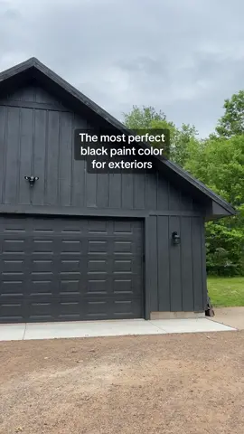 Obsessed with color, especially againts all the greens 🕶️🍀 #exteriordesign #homedesign #cabindesign #mdw2023 #interiordesigner #paintcolor #blackpaint #blackexterior #homerenovation #blackonblack 