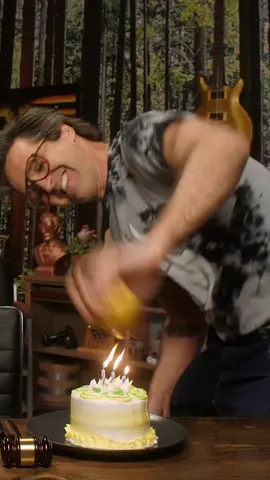 gotta love blowing out candles with an apple.