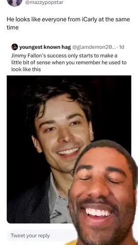 Howling at this! #jimmyfallon #jimmyfallontonightshow #icarly #icarlyreboot #nathankress #mirandacosgrove #youngjimmyfallon #jerrytrainor #nickelodeonmemories 