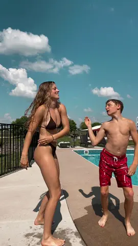 new dancing partner #lilpimp #lilbro #poolday 