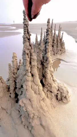 #satisfying #sand #water #asmr #sandsculpture  #sandcastle #dripsandcastle #fyp #satisfyingvideo #stalagmite 