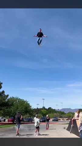 Insane Jumprope Stunt 😮                     #extremesports #jumprope #illusion 