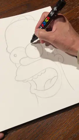 How to draw Homer Simpson  #f #p #asmr #triggers #asmrsounds #satisfying #sounds #draw #howto 