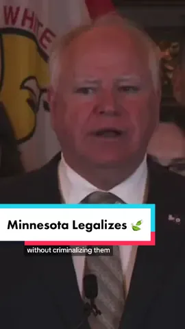 Minnesota Gov. Tim Walz on Tuesday signed a bill to legalize recreational 🍃💨 #fyp #news #politics #political #politicalnews #politicaltiktok #minnesota #minnesotanews #timwalz 