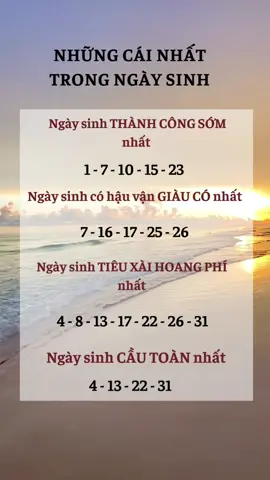 Những cái NHẤT trong ngày sinh. #ungdungthansohoc #tracuuthansohoc #thansohoc #LearnOnTikTok 