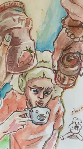 lil cute drinks and stuff :) #doodles #arttok #sketchbook #ink #draw #watercolor 