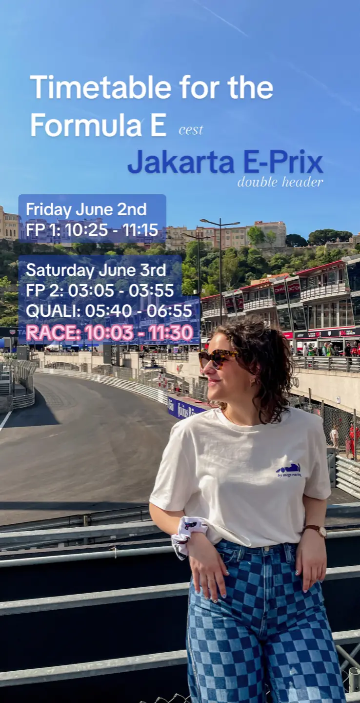 Dont miss the double header E-Prix in Jakarta this weekend! 🏎️  #formulae #fiaformulae #eprix #jakartaeprix #f1women #f1girls #bymegs #monacograndprix 