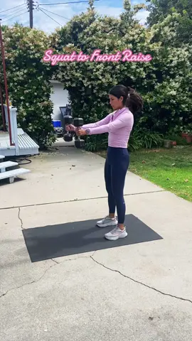 #fyp #fullbodyworkout #squat #frontraise #core #fit #fitgirl #Fitness #workout #FitTok #fullbofy #dumbbell 
