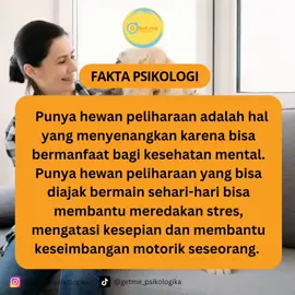 Kamu salah satu pecinta hewan?  Umumnya pemilik hewan peliharaan lebih mudah meregulasi stress karena merasa memiliki teman yang bisa menemani di keseharian nya. Selain itu mereka juga lebih peka dan sensitif. #fyp#psikologi #SelfCare #MentalHealth #quotesoftheday #forgiveness #selflove #selflovequotes #mindfulness #psychologytoday #psikologiindonesia #konseling #konselingonline #mentoring #konselingpsikologi#faktapsikologi 