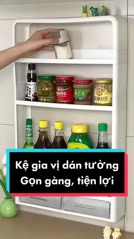 Kệ gia vị 4 tầng đa năng, có ngăn kéo, treo tường tiện lợi #kegiavitreotuong #kệgiavị #review #vairal #xuhuong #fypシ #giadungthongminh 