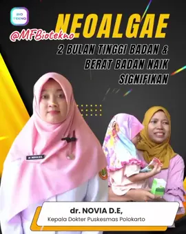 *Anak stunting sering ditandai dengan :* - Tinggi badannya kurang - Berat badannya kurang - Mudah sakit - Cenderung pendiam dan tidak aktif Alhamdulillah, dengan penambah nutrisi *NEOALGAE DAILY* dapat membantu mengatasi *STUNTING* pada anak, sehingga anak makin AKTIF, Tidak mudah sakit, Tinggi badan dan Berat badannya juga meningkat 😍 Berikan *NUTRISI TERBAIK dari NEOALGAE DAILY* untuk buah hati tercinta Anda 🤗 #fyp #indonesiasehat #spirulina #neoalgaedaily #zerostunting #kecukupangizi #tinggibadan #beratbadan #signifikan 