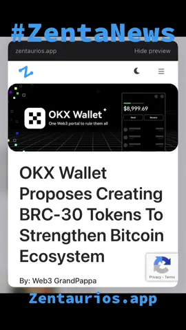 Gemini looks at UAE expansion, OKX announced BRC-30 proposal and sent $8.3 million to Alameda. #ZentaNews #OKX #BRC30 #Tether #Litecoin 