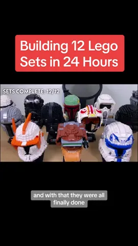 Can I build all 12 Lego Star Wars helmets in 24 hours? Wish me luck. #fyp #starwars #lego #legostarwars 