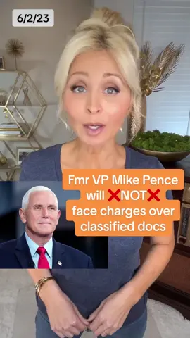 #mikepence #classifieddocuments Former VP Pence will not face charges over the classified documents found in his Indiana home.  