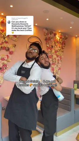 Replying to @Superdruggirl Anything for our customers 💖✨ 😂 #heavenlydessertsuk #Heavenlydesserts #heavenlydessertswalthamstow #london #walthamstow #Dessertshop #Dessertuk #gelatotok #croffletok #Desserttok #Desserttime #