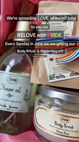 Celebrating #relove with pride all month long!✨EVERY SUNDAY✨ lucky SABONISTA’s have a chance to receive our 3 step Body Care Ritual & Relove planting kit! 🎁 Details ⬇️ How to enter: 💝 Follow @sabonusa  💝 LIKE this post!  💝 TAG 2 friends 👥 💝 SAVE this post. Unlimited entries welcome!  💝 BONUS follow us on Instagram! Winners every SUNDAY IN JUNE! 🎉 Good Luck! 😉 Disclaimer: Continental US residents only. Prizes hold no cash value. Must be at least 18 years old and have a public profile to enter. Winner will be announce by SABON USA via  TikTok.  #relove #pridemonth #giveawaytime #selfcaretiktok #selfcareroutine #sabonmoments #sabonusa #proudtobesabon 