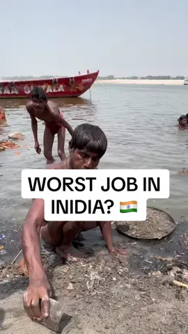 Is this India’s worst job? 🇮🇳 #travel #traveltiktok #india #indian #indiantiktok #dnzhtravels #fyp #blowthisup #varanasi #hindu #ganga #goviral 