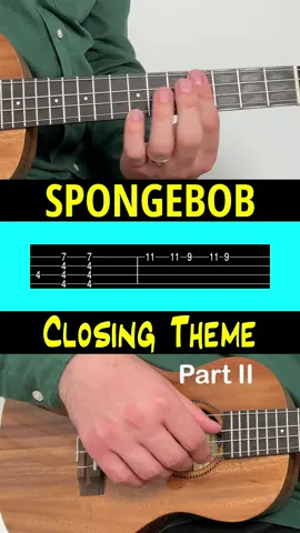 SpongeBob Closing Theme - Ukulele Part 2 #spongebob #ukuleletutorial #nickolodeon #cartoons #fyp 