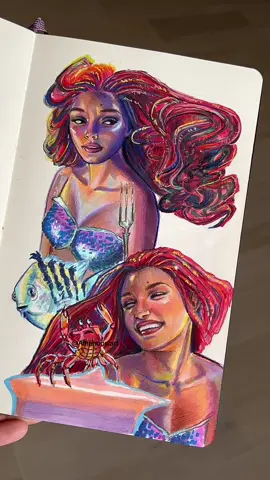 فديو كامل عن الرسمه في قناتي الرابط في البايو 🧜‍♀️✨ #thelittlemermaid #thelittlemermaidliveaction #ariel #hallebailey #disney  #حورية_البحر 