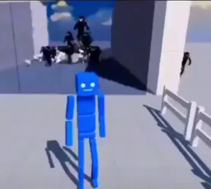 #CapCut blue man screams while run away from people #meme #blue #people 