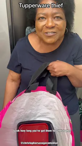 Who else is a Tupperware thief? She laughed and me tripping and I coulda fell and buss my head Kmt Sorry mum 😩 #fyp #foryou  #mammasavage #tupperwarebandit #explorepage 