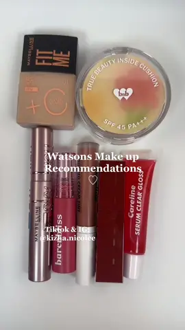 Watsons Make up Recommendations 🍓☁️❤️💗 #maybelline #maybellineph #maybellineskintint #barenbliss #barenblissph #barenblisscushion #maybellineskyhigh #careline #carelineph #watsons #watsonsph #watsonsphilippines #maybellinevinylink 