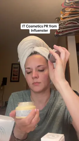 @IT Cosmetics @influenster #ITCosmetics #ConfidenceInACream #ByeByeDarkSpots #ad  I have some scarring from my obsessive need to pick my skin so I am really hoping this can help a girl out 🙏🏻 🥹 Also, the towel.. i just got out of the shower and I am gonna use these products right now. What you see is what you get with me 🤣 #sorrynotsorry #fyp #fypシ #pr #haul 