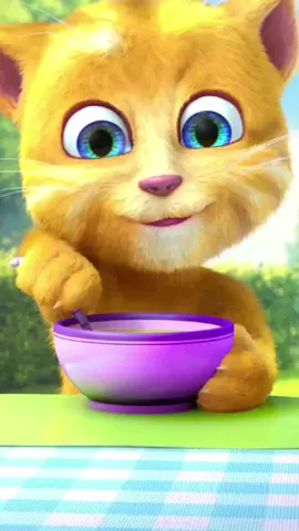 Talking Ginger eating fruit sup 🍜🍲🍚🥗🥣🫕🍛🍝 #lucu #cat #talkingginger #game #shorts #kucing #funny 