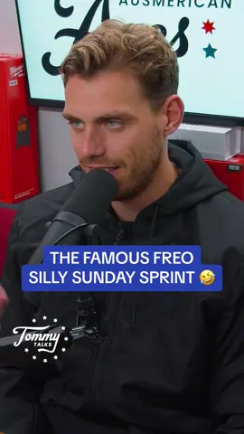 The famous FREO SILLY Sunday sprint! 🐢 Hannath vs Barlow 🐌  One of the most anticipated events in the history of the Fremantle football club locker room!  How good is this! 🤣👏🏼 #ausmericanaces #tommytalks #milwaukeetoolsaus #rixxeyewear ad 