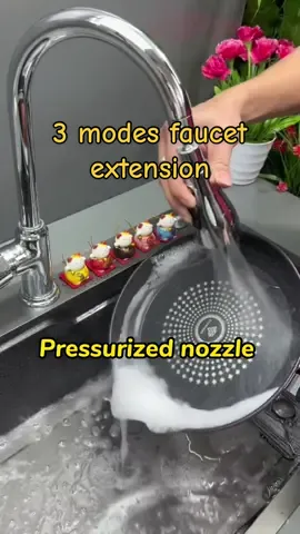 3 modes faucet extension, pressurized nozzle. Good thing for kitchen sink. #faucet #faucetshower #faucetextender #kitchensink #kitchengadgets #tiktokuk #foryourpage 