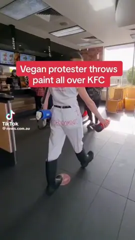Probably going to #vegan he🏒🏒 for this, which i guess would be full of meat?? Oh well 🤣🤣 #kfc #veganprotest #epoxyfloor #fyp 