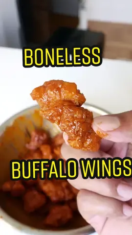 Buffalo Chicken Boneless wing bites recipe 🔥🍗 A must try for wing lovers!! Recipe Below 👇🏽   #buffalo #buffalochicken #wings #bites #chickenwings #chickenbites #buffalochickenbites #bonelesswings #boneless #buffalochickenwings #Recipe #spicy #buffaloranch #wingstop #buffolowildwings #bbqfod      Chicken Marinade  3-4 Chicken Thighs  1 bell pepper  2 tbsp oil  ¼ cup Franks Red Hot    Coating  3 eggs (add 2 tbsp of water to the eggs)  2 cups flour  1.5 tbs paprika  2 tbs garlic powder  2 tbs onion powder  1 tbs black pepper  ½ tbs salt    Buffalo Sauce  ½ stick butter  1 cup Franks Red Hot  1 tsp vinegar  ½ tbs garlic powder  ½ tbs soy sauce  ½ tbs sesame oil  1 tsp honey  ½ tbs Dijon mustard   