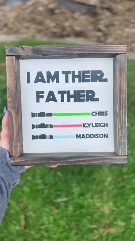 I was so excited to do this custom order! 🖤 #FathersDay #fathersdaygift #fathersdaysign #starwars #father #dad #starwarssign #starwarstiktok #DIY #diydecor #homedecor #farmhousesign #cricut #cricutprojects #cricutmade 
