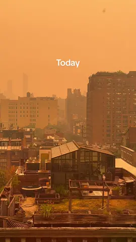 Orange skies today in NYC 🍊🔥 #wildfire #nycairquality #airquality #newyorkcity 