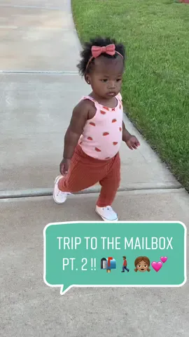 Walking trip to the mailbox  PT. 2 📬🚶🏾‍♂️👧🏽💕 #cutebabyvideos #babygirl #outside #walking #toddlerlife #blackisbeautiful #earlylearning #daddydaughter #trending #babytok #babytiktok #babyfever #fyp 