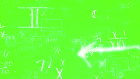 Math Equations Chalk Green Screen